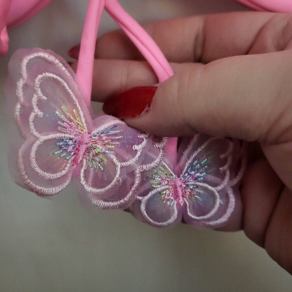 New Solid Pink Butterfly Bikini Set - image 4